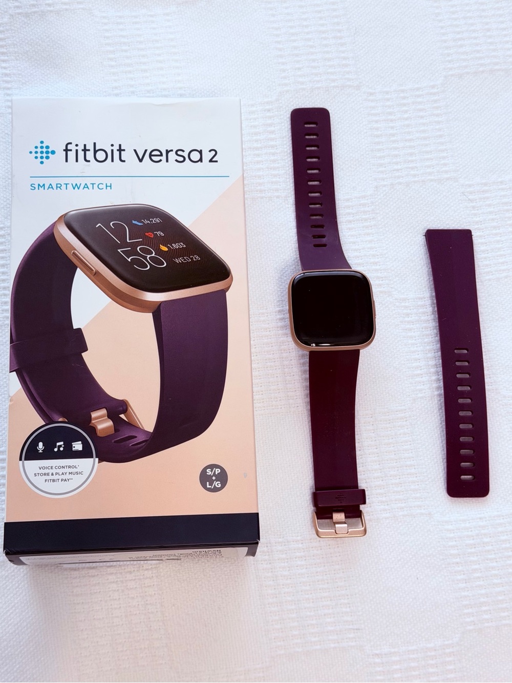 fitbit Versa 2 Smartwatch - Deep Purple with Rose Gold Case - Picture 16 of 16